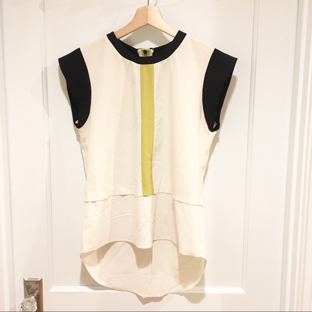 ⭐️ Patrizia Luca Color Block Blouse M Ivory